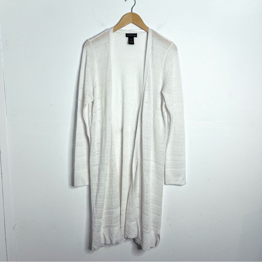 Design 365 White Eyelet Cardigan Cover-Up